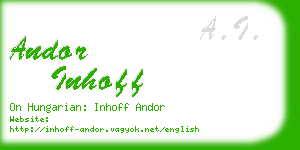 andor inhoff business card